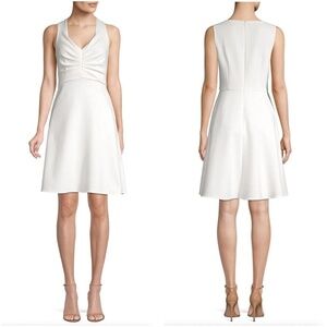 ❤️ Kobi Halperin Talia Ruched Bodice White Mini Skater Dress Size 4